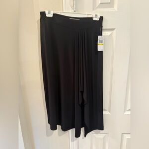 NWT Michael Kors Asymmetrical Draped Front Midi Skirt Elastic Waist Womens Sz M